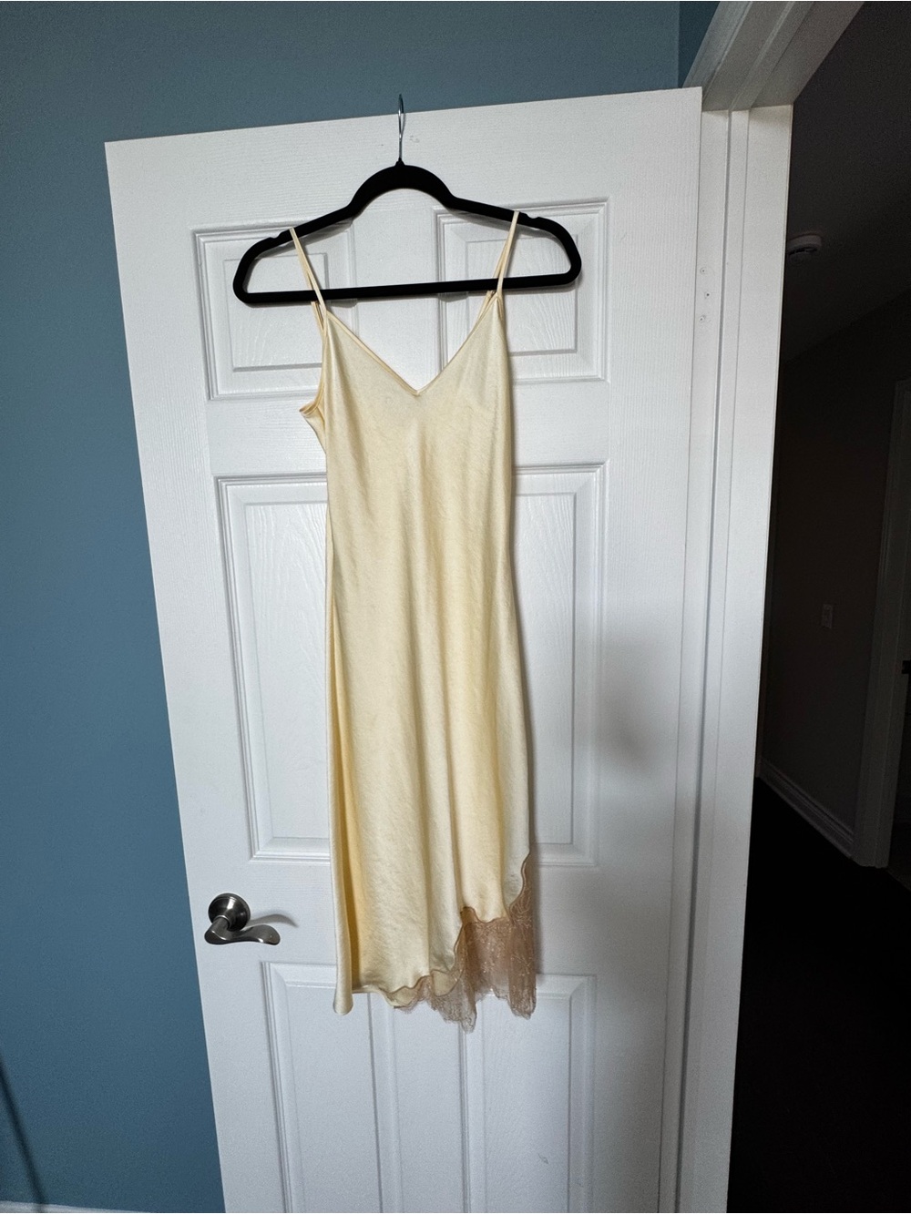 Wilfred Pale Yellow V-Neck Maxi Slip Dress
